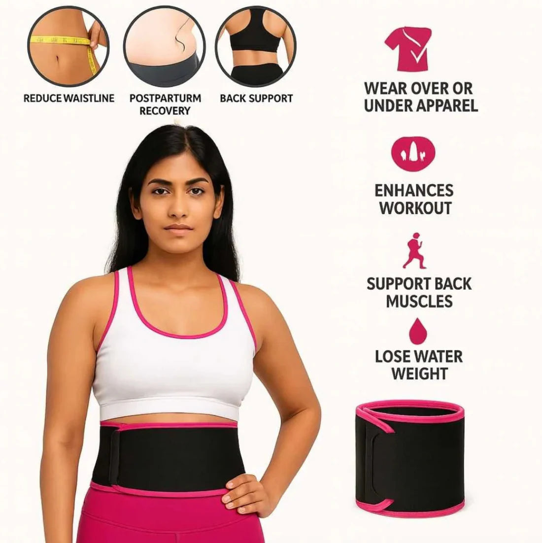 Sweat Slim Belt – Waist Trimmer for Fat Burn & Better Posture