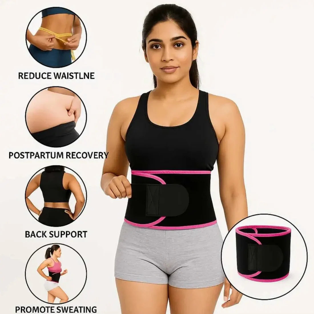 Sweat Slim Belt – Waist Trimmer for Fat Burn & Better Posture