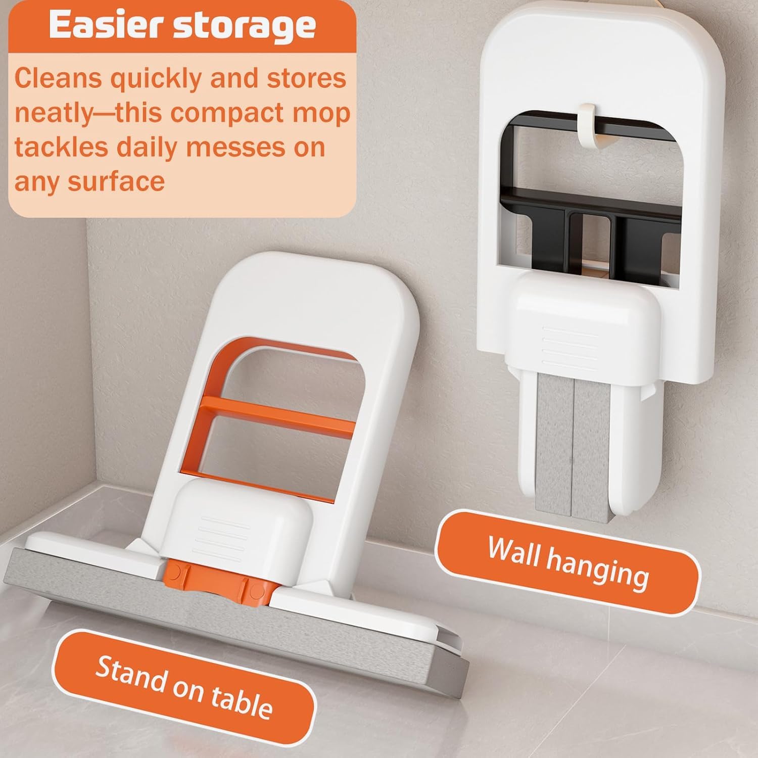 Mini Auto Squeeze Mop – Hands-Free & 360° Rotating Cleaning Tool