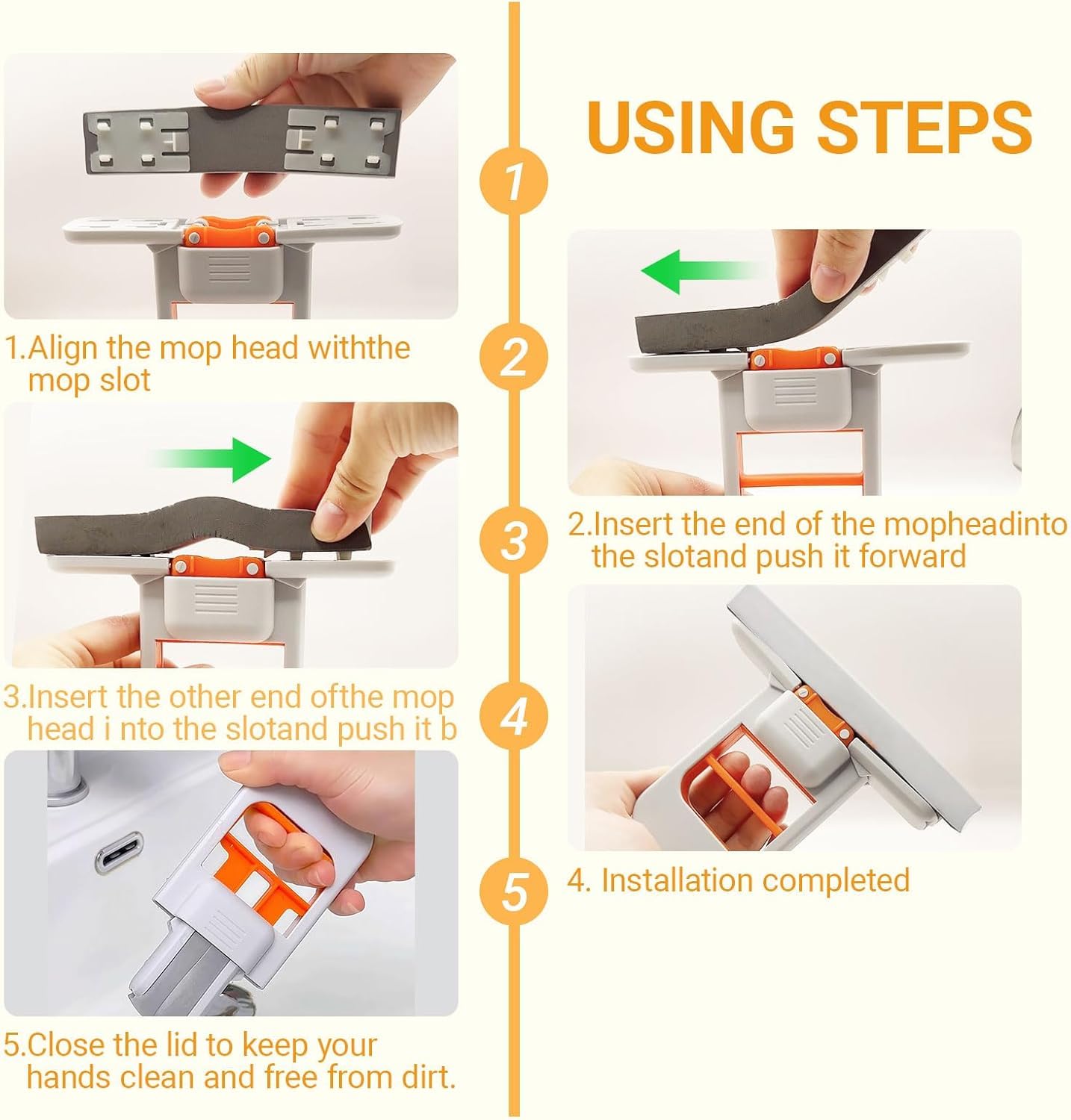 Mini Auto Squeeze Mop – Hands-Free & 360° Rotating Cleaning Tool