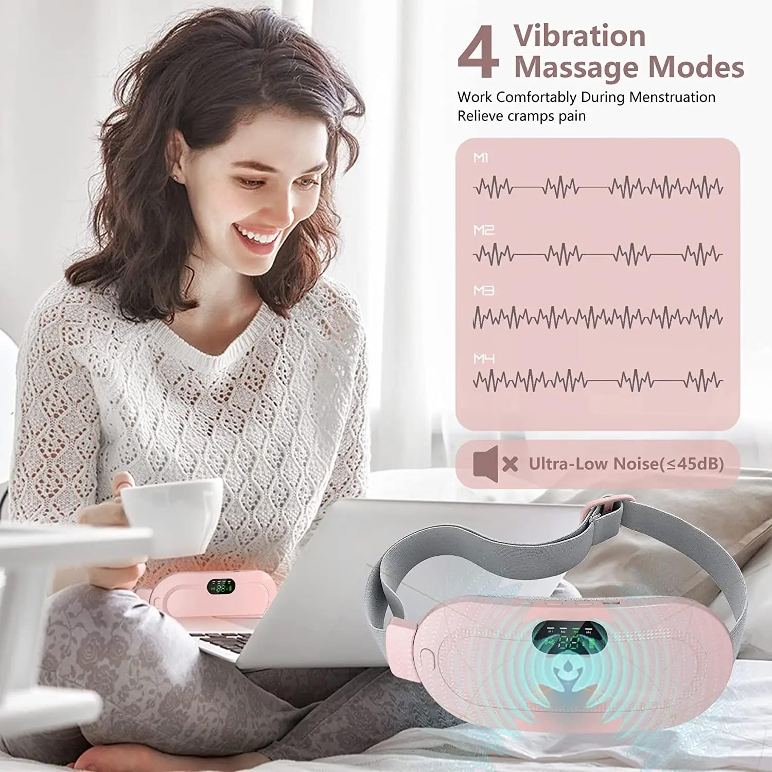 Rechargeable Period Cramp Massager – Instant Relief with Heat & Vibration